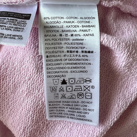 Levi’s: Logo Semi Crop Baby Pink Sweatshirt: Size Small - Picture 7 of 7